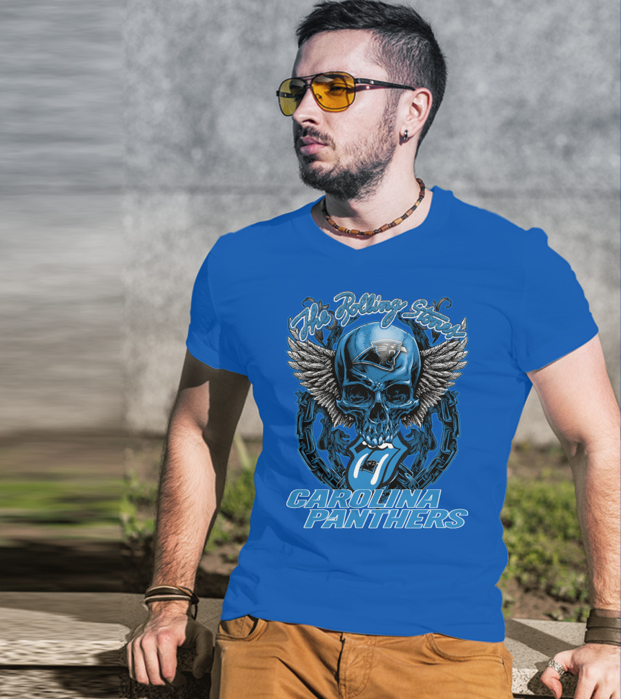 The Rolling Stones Carolina Panthers Skull Wing T-Shirt