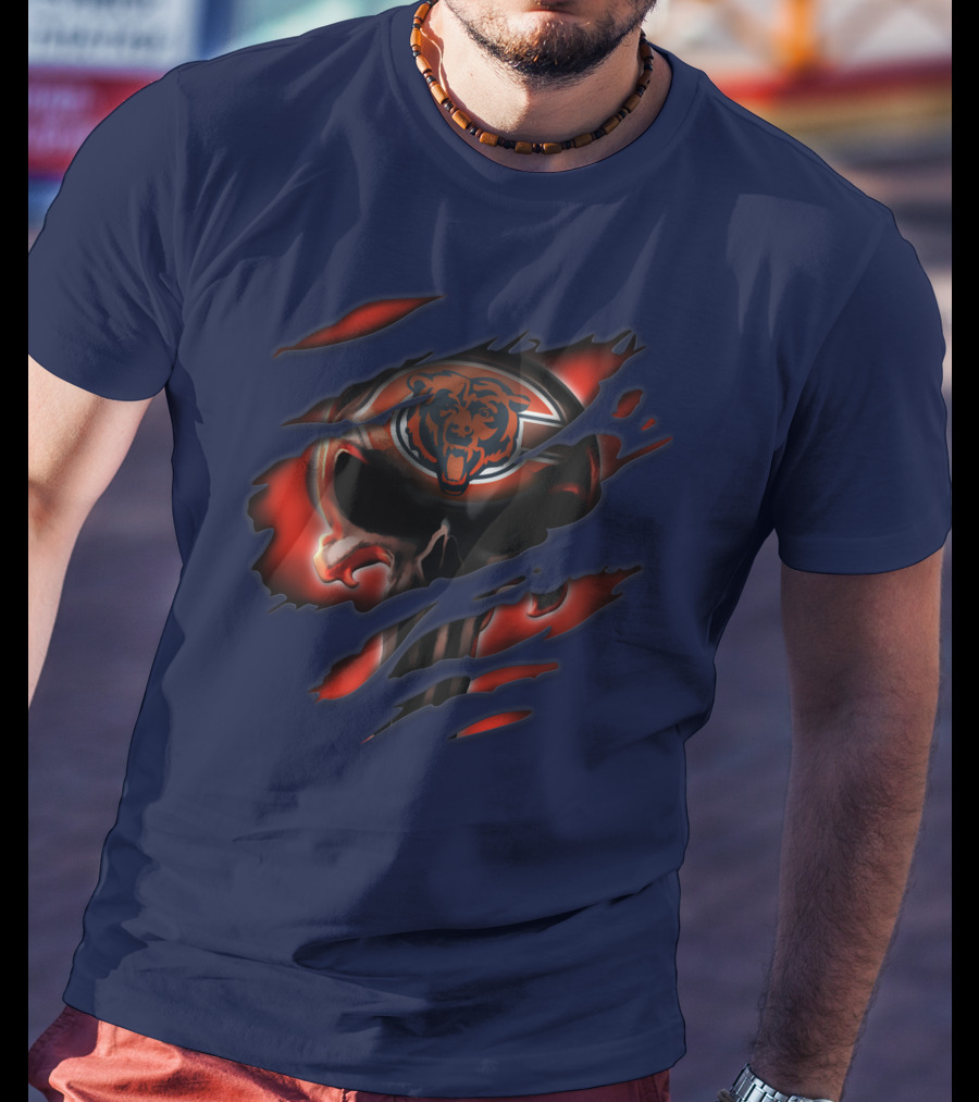 Chicago Bears 32 Skull Rips T-Shirt