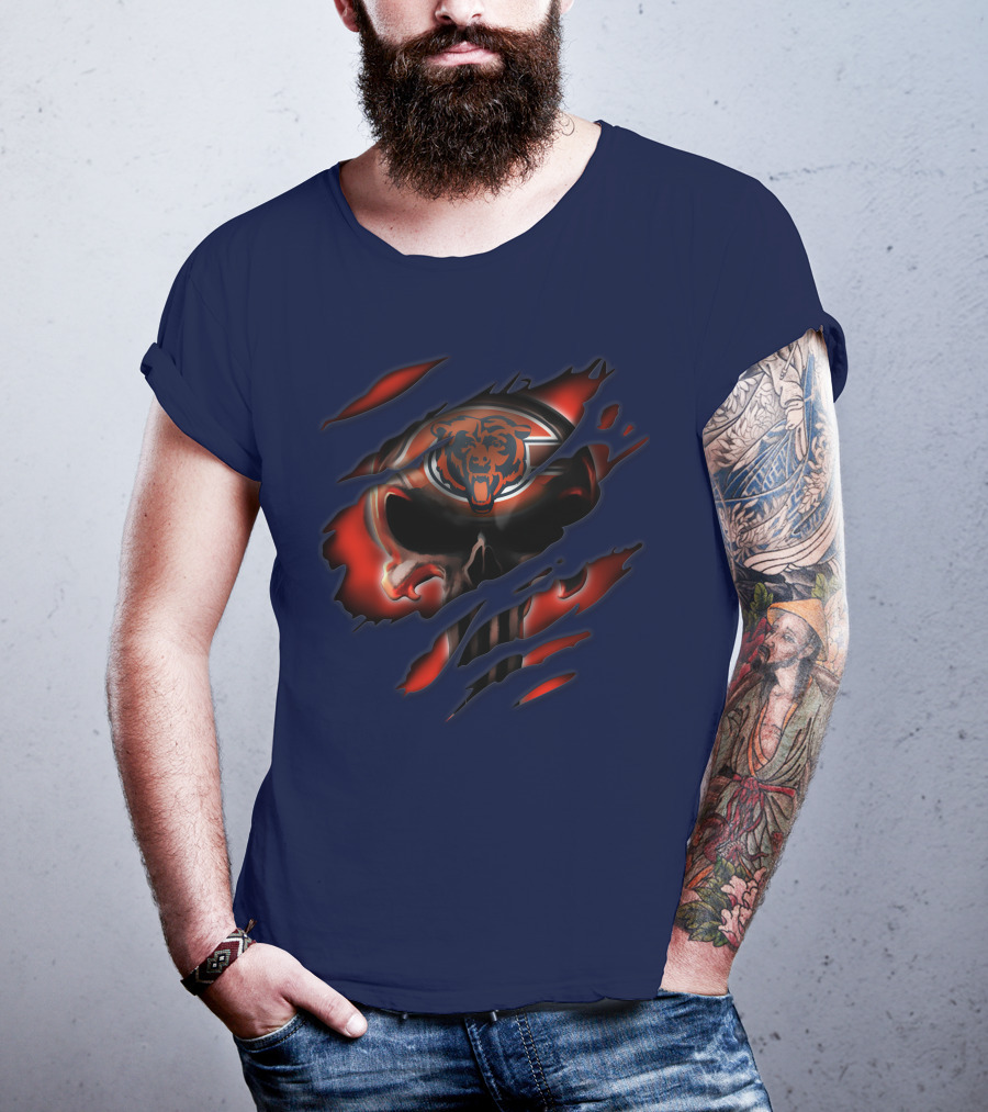 Chicago Bears 32 Skull Rips T-Shirt
