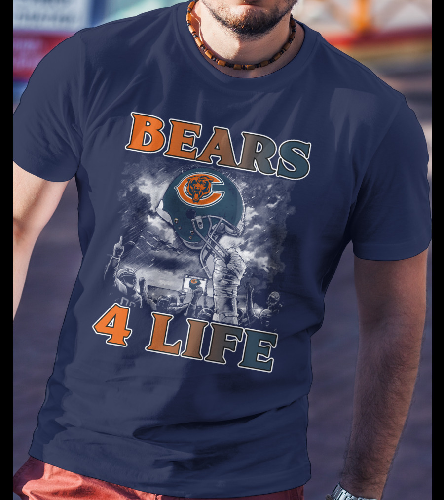 Bears 4 Life Chicago Bears Helmet Celebration T-Shirt