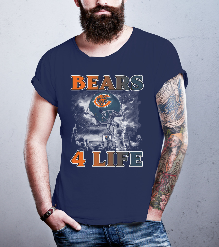 Bears 4 Life Chicago Bears Helmet Celebration T-Shirt