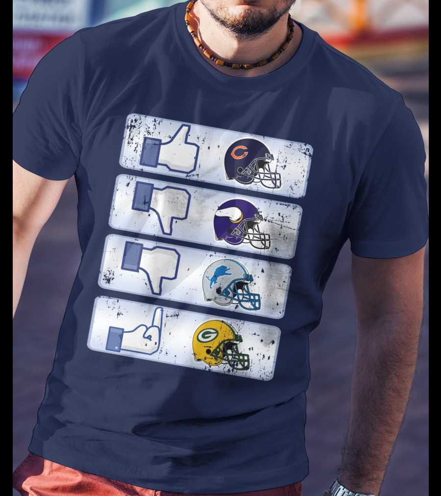 Chicago Bears Thumbs Up Rivalry Vikings Lions Packers T-Shirt