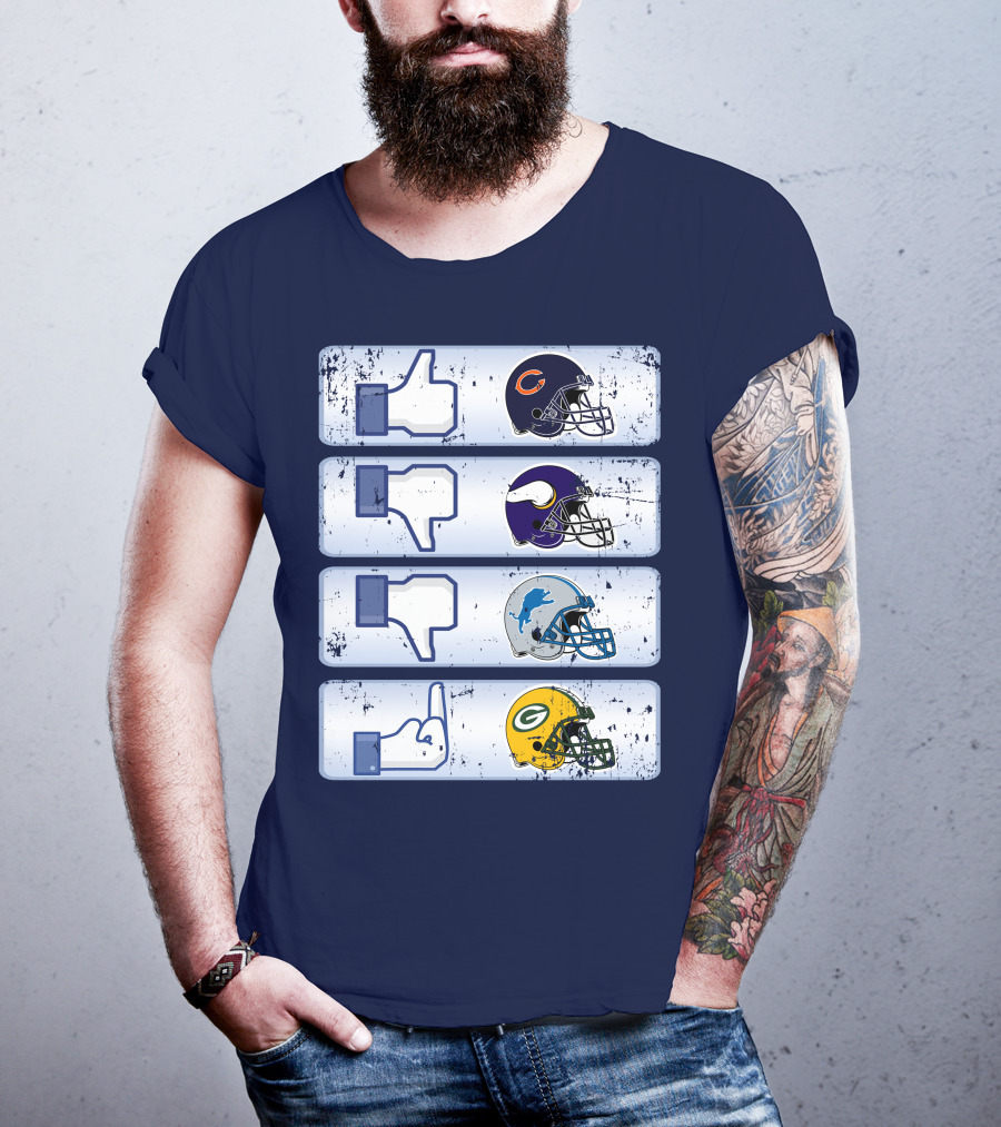 Chicago Bears Thumbs Up Rivalry Vikings Lions Packers T-Shirt