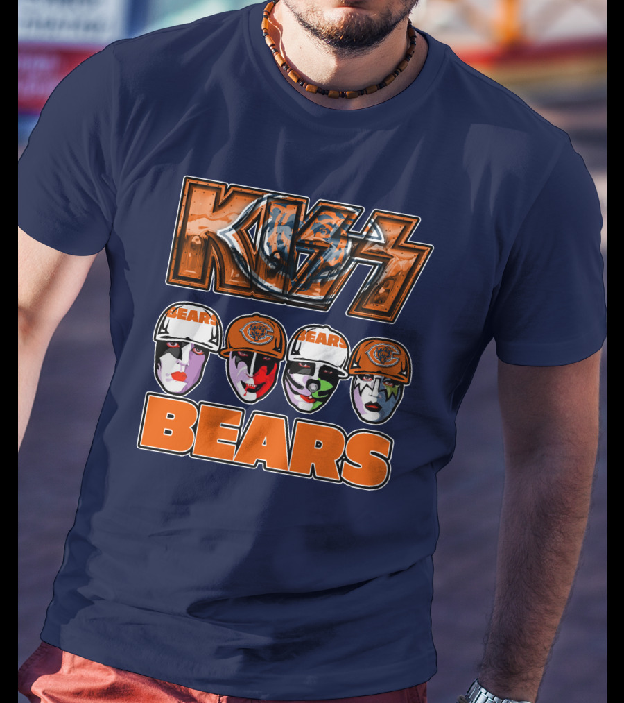 KISS Chicago Bears Facepaint Helmet T-Shirt