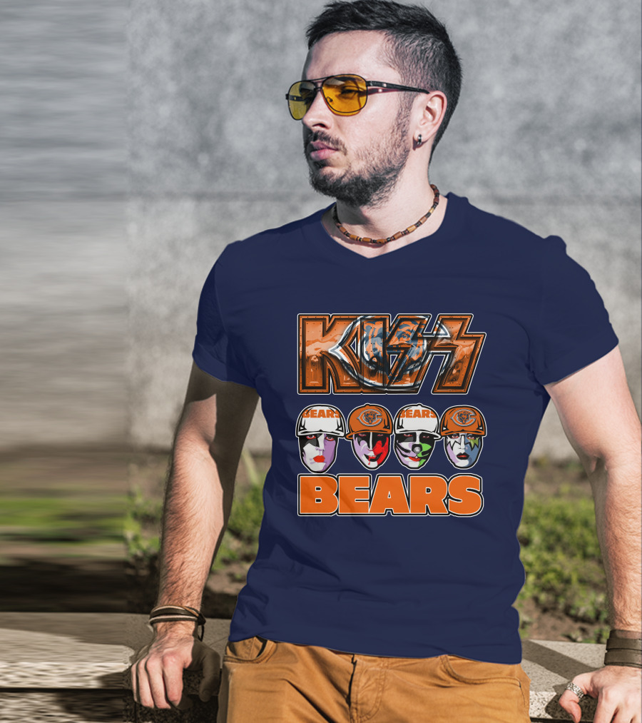 KISS Chicago Bears Facepaint Helmet T-Shirt