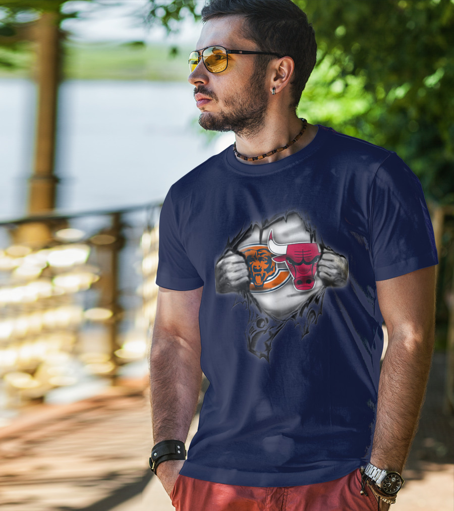 Chicago Bears 60 Bulls Logo Crossover T-Shirt