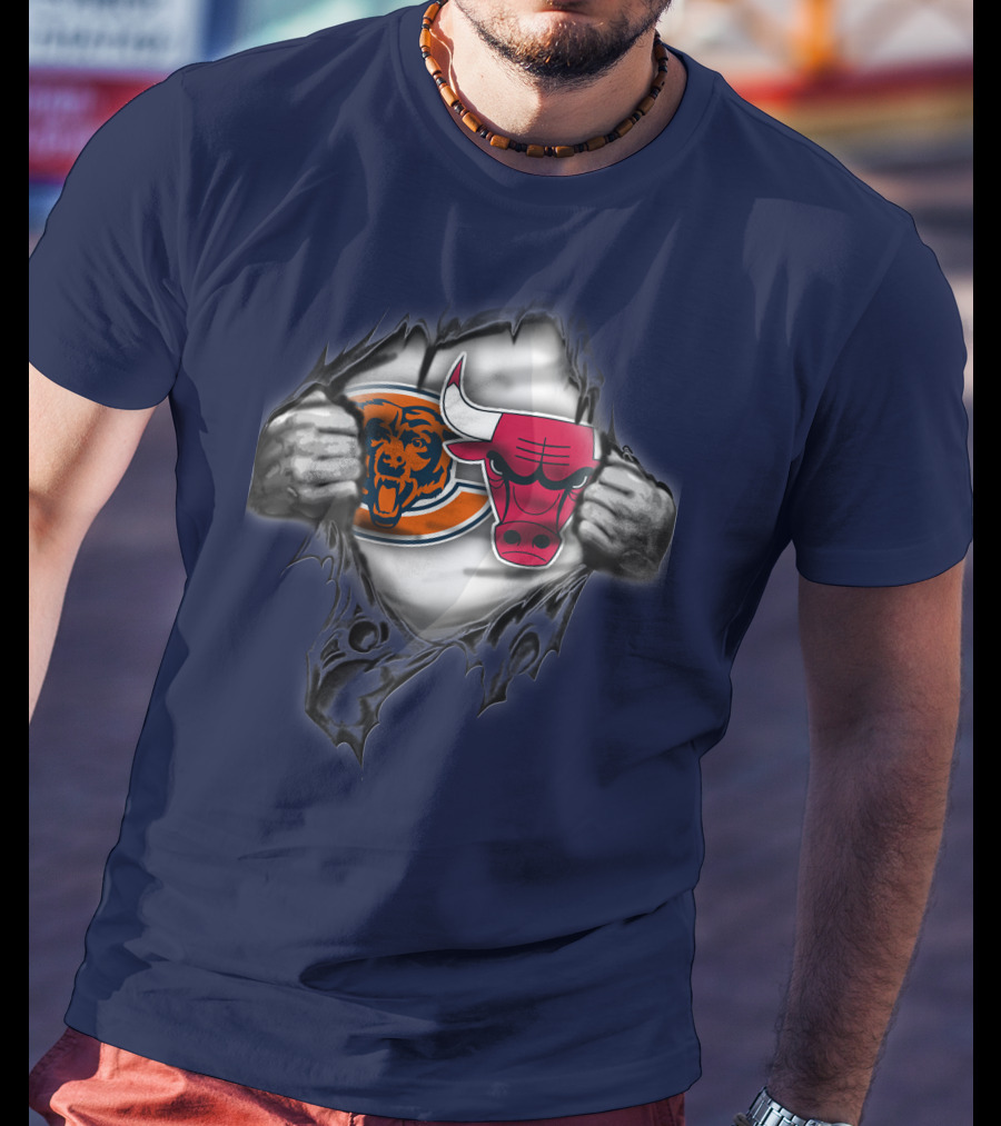 Chicago Bears 60 Bulls Logo Crossover T-Shirt