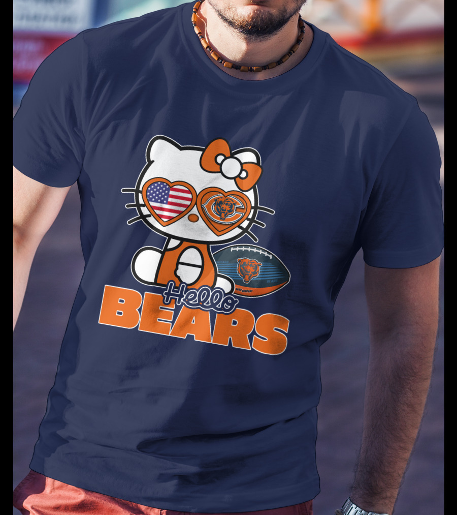 Hello Bears Hellokitty Chicago Bears Football T-Shirt