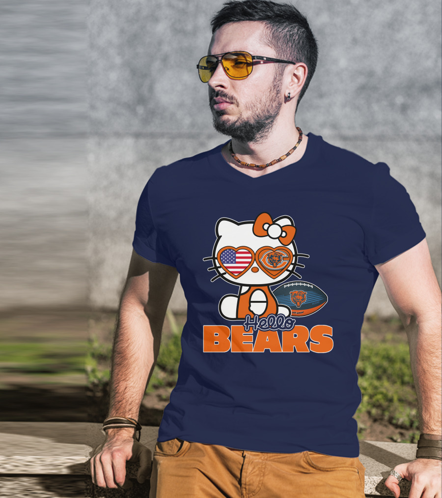 Hello Bears Hellokitty Chicago Bears Football T-Shirt