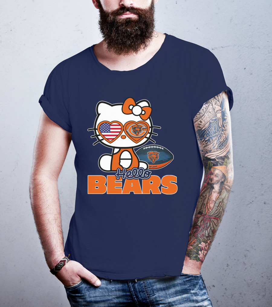 Hello Bears Hellokitty Chicago Bears Football T-Shirt