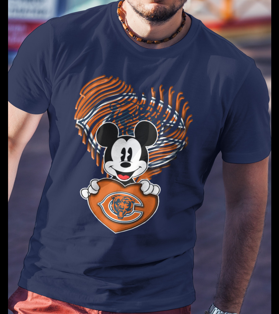 Mick Chicago Bears Heart Logo Fan T-Shirt
