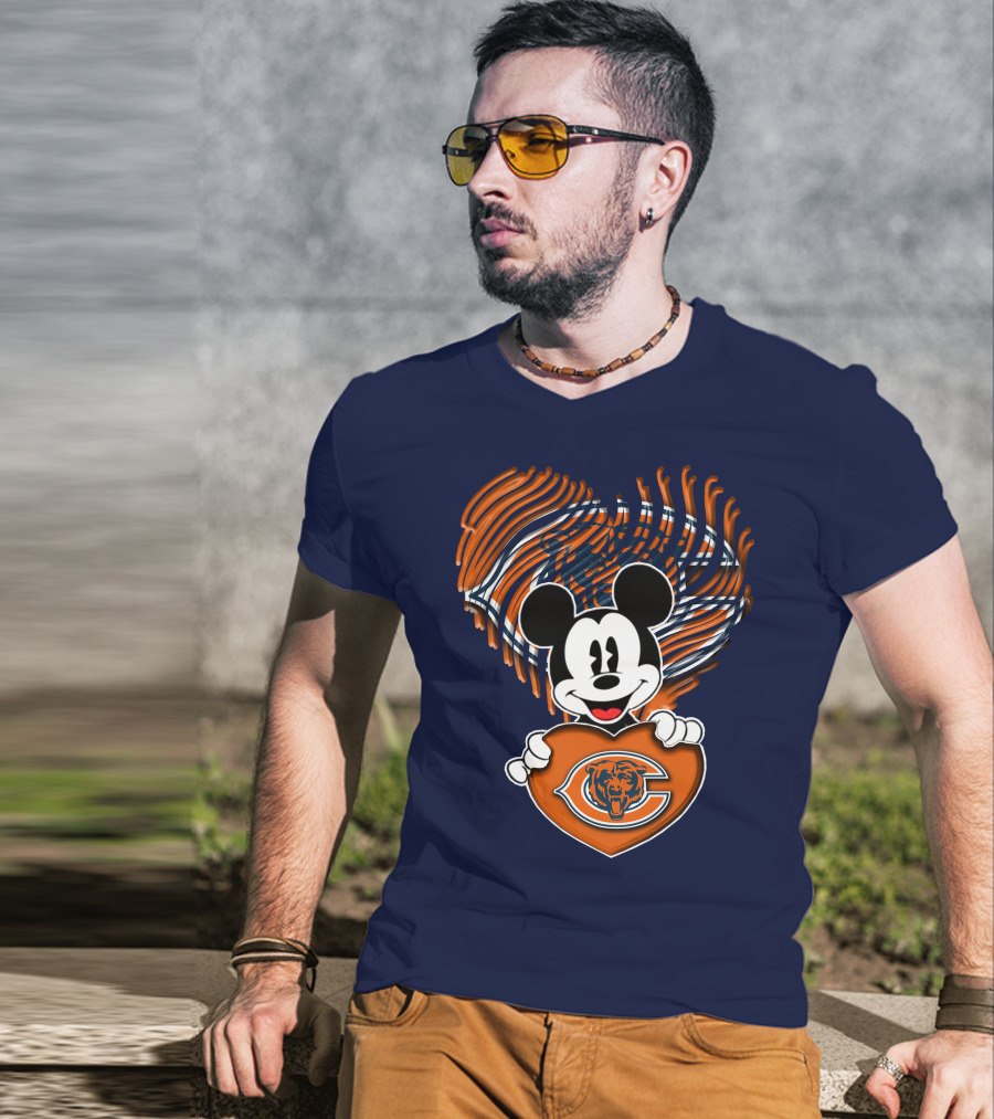 Mick Chicago Bears Heart Logo Fan T-Shirt
