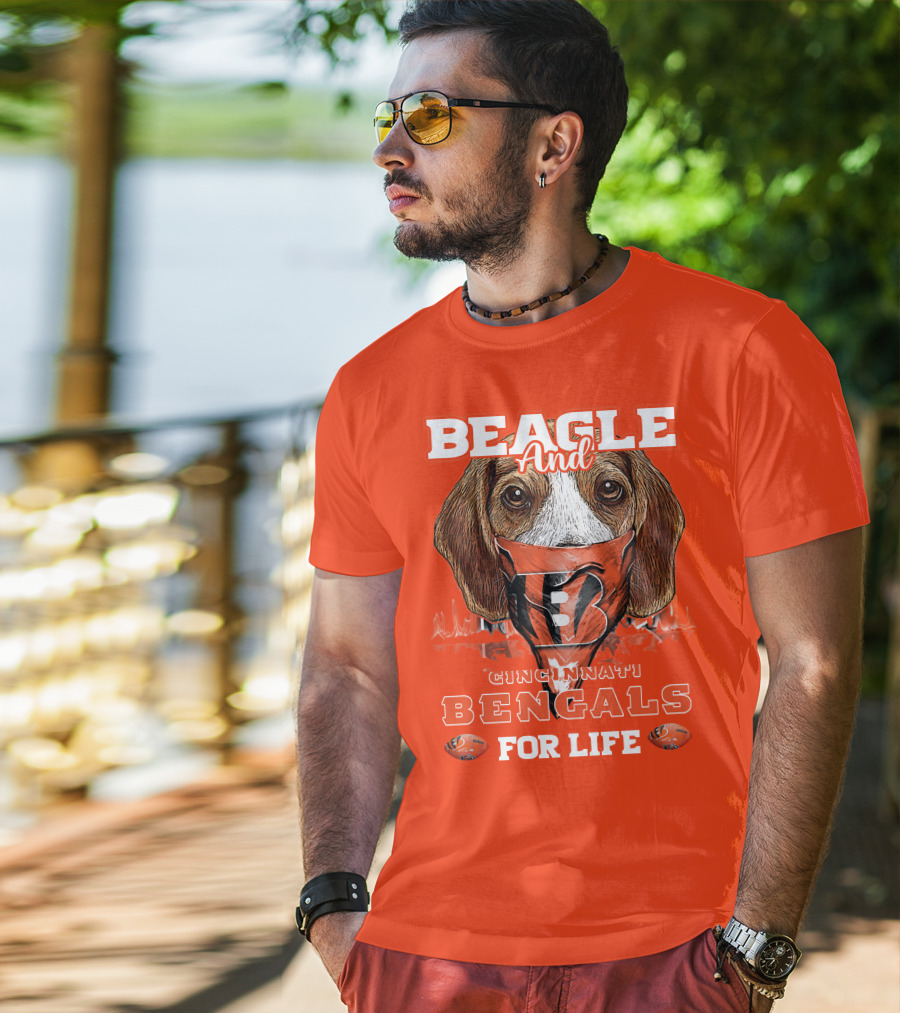 Beagle And Cincinnati Bengals For Life T-Shirt