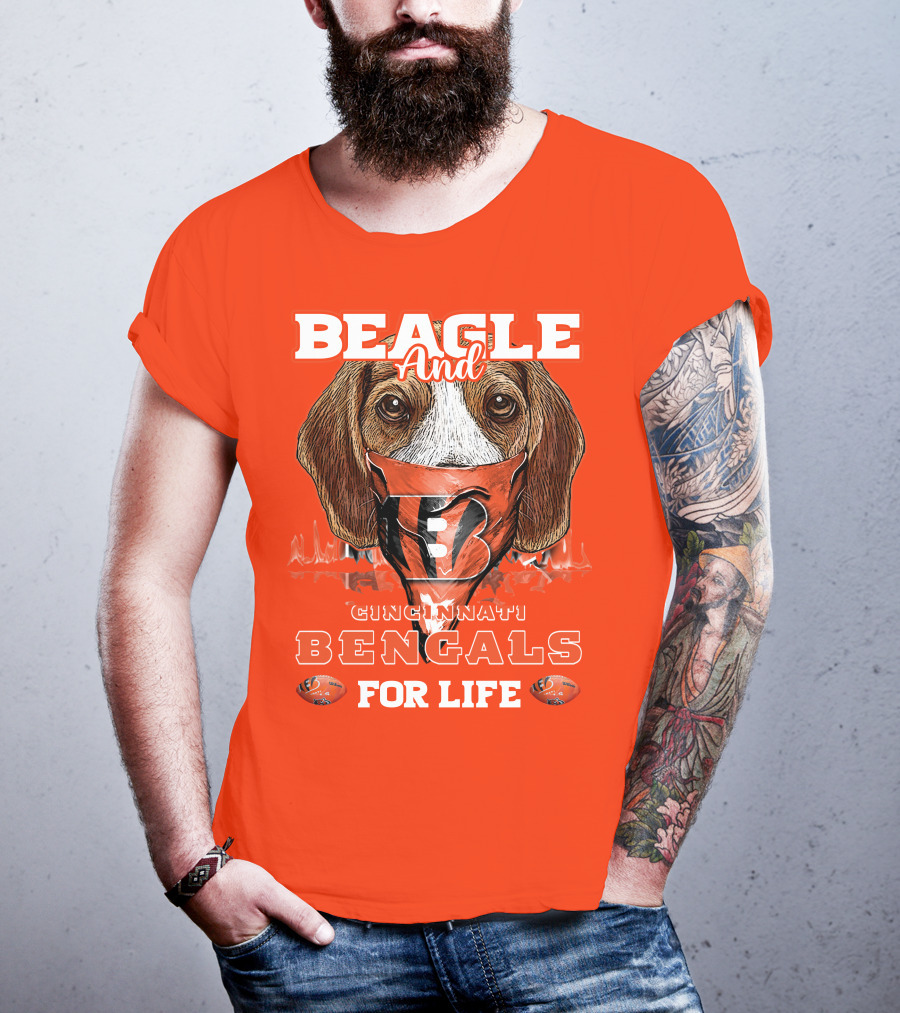 Beagle And Cincinnati Bengals For Life T-Shirt