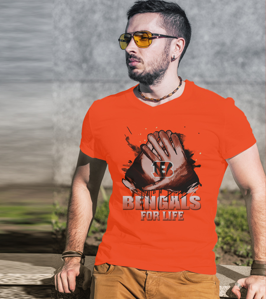 Cincinnati Bengals For Life Hands T-Shirt