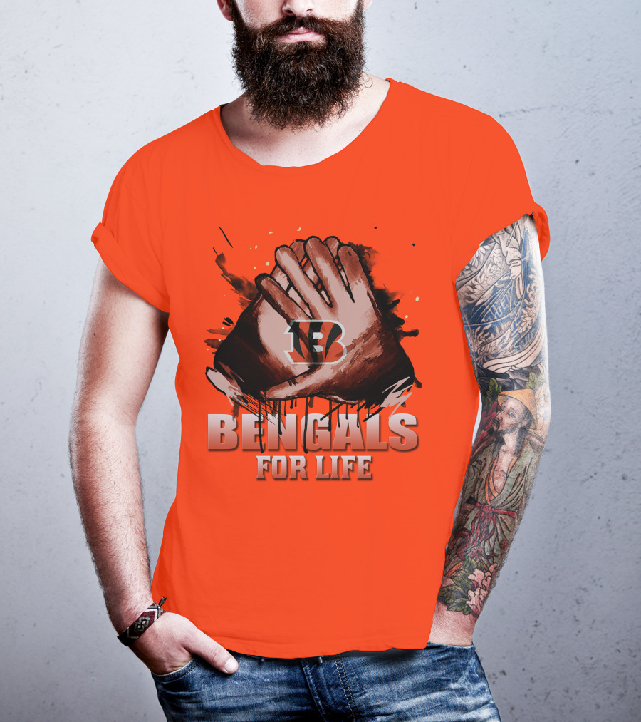 Cincinnati Bengals For Life Hands T-Shirt