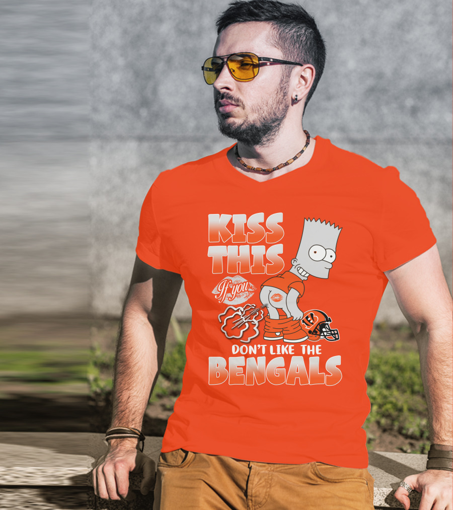 Bart Simpson Kiss This If You Don't Like The Bengals T-Shirt