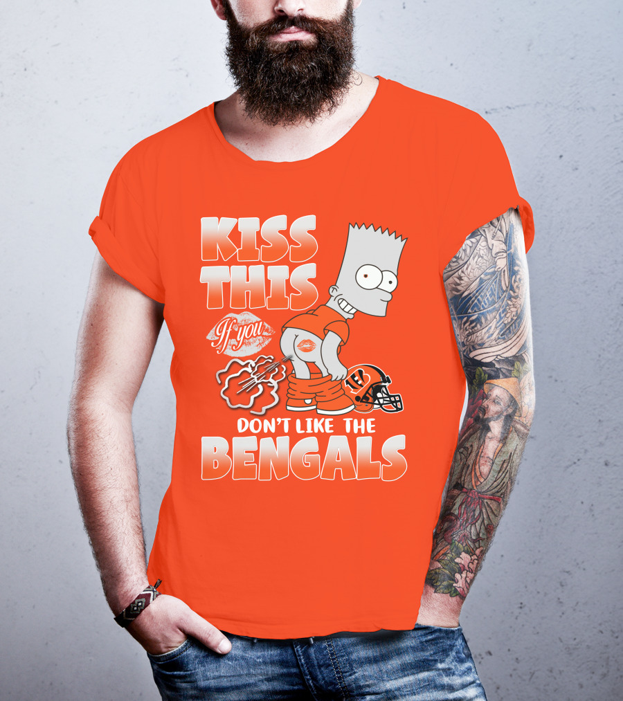 Bart Simpson Kiss This If You Don't Like The Bengals T-Shirt