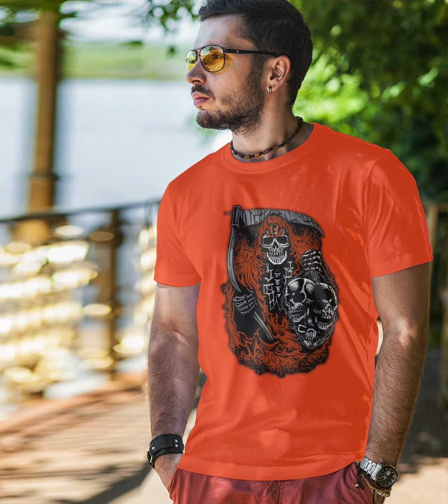 Cincinnati Bengals Reaper Skull T-Shirt