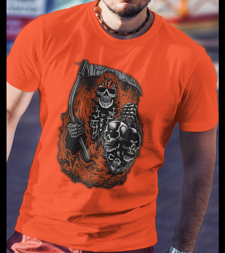 Cincinnati Bengals Reaper Skull T-Shirt