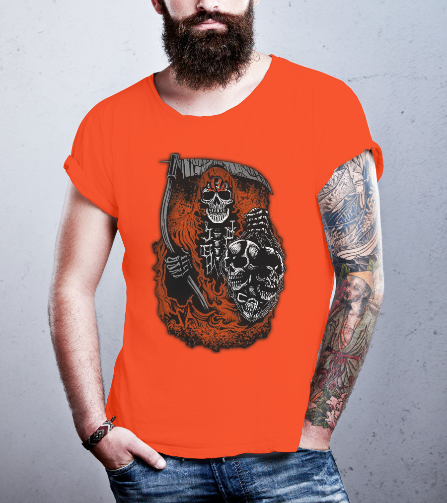 Cincinnati Bengals Reaper Skull T-Shirt