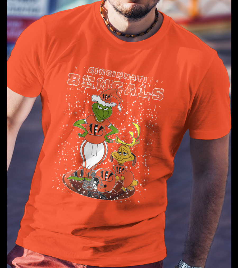 Cincinnati Bengals Grinch Holiday Football Mischief T-Shirt