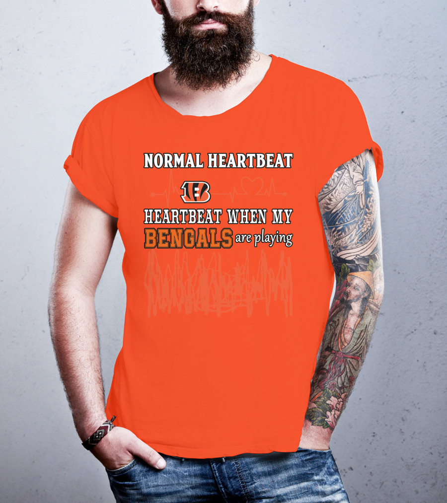 Normal Heartbeat Heartbeat When My Bengals Are Playing T-Shirt