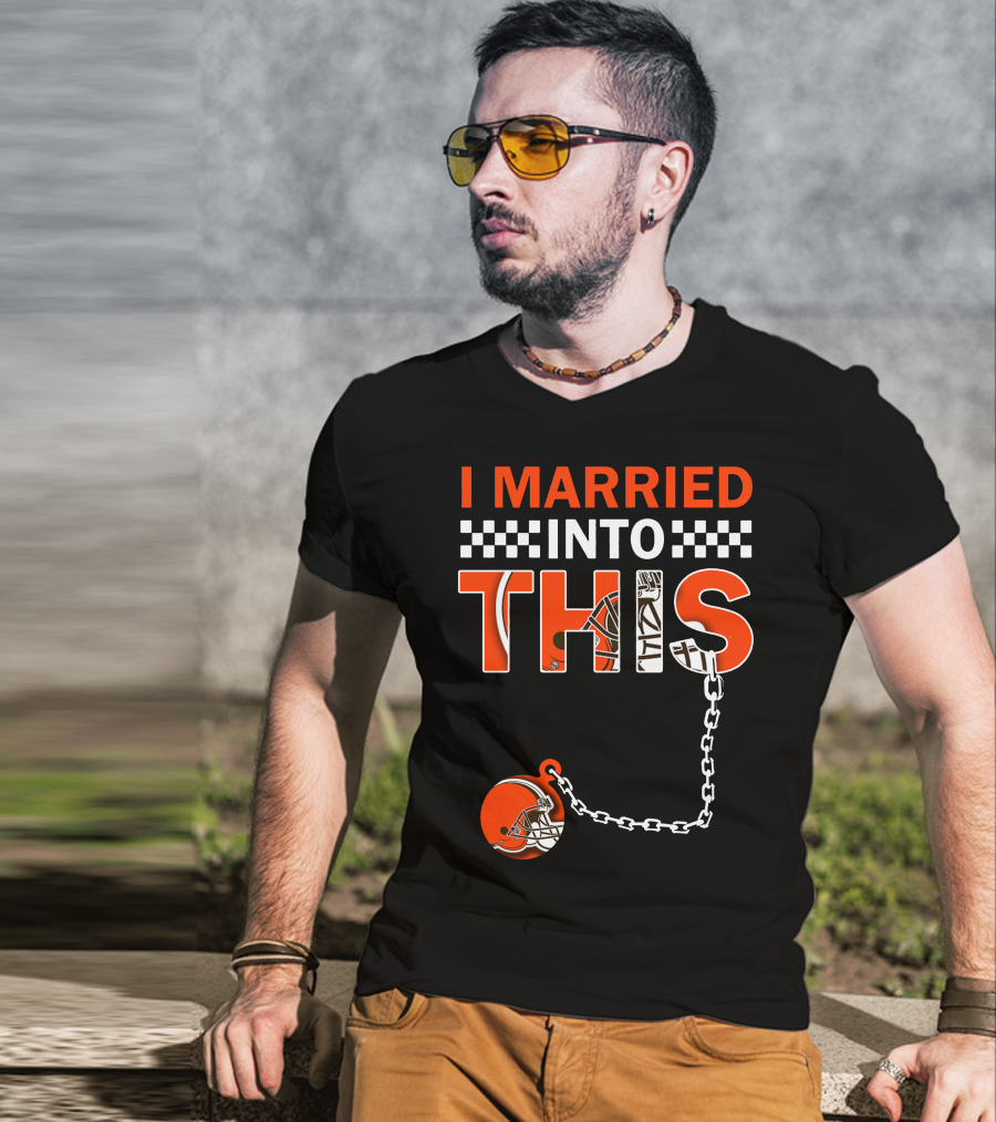 Cleveland Browns I Married Into This Chain Helmet T-Shirt