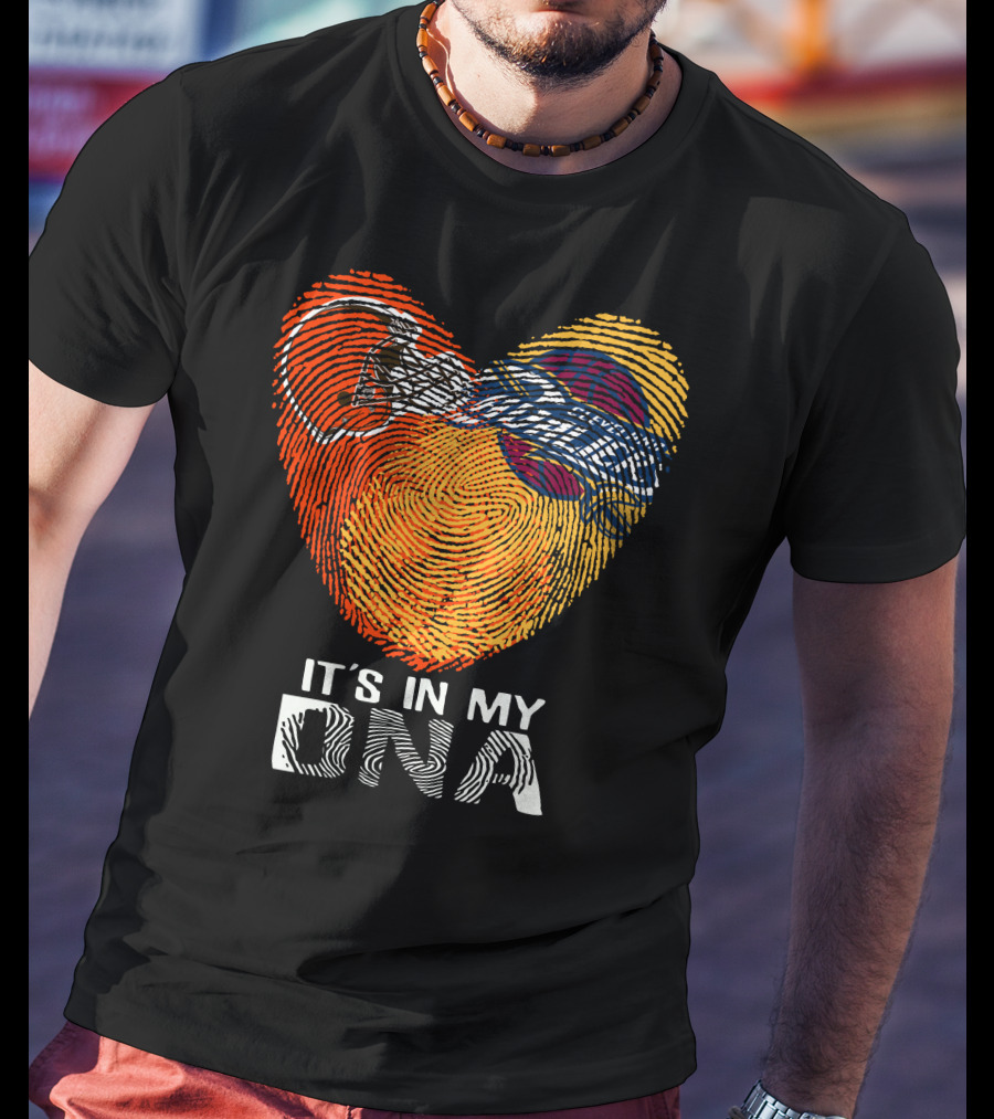 Cleveland Browns It's In My Dna Fingerprint Heart Helmet T-Shirt