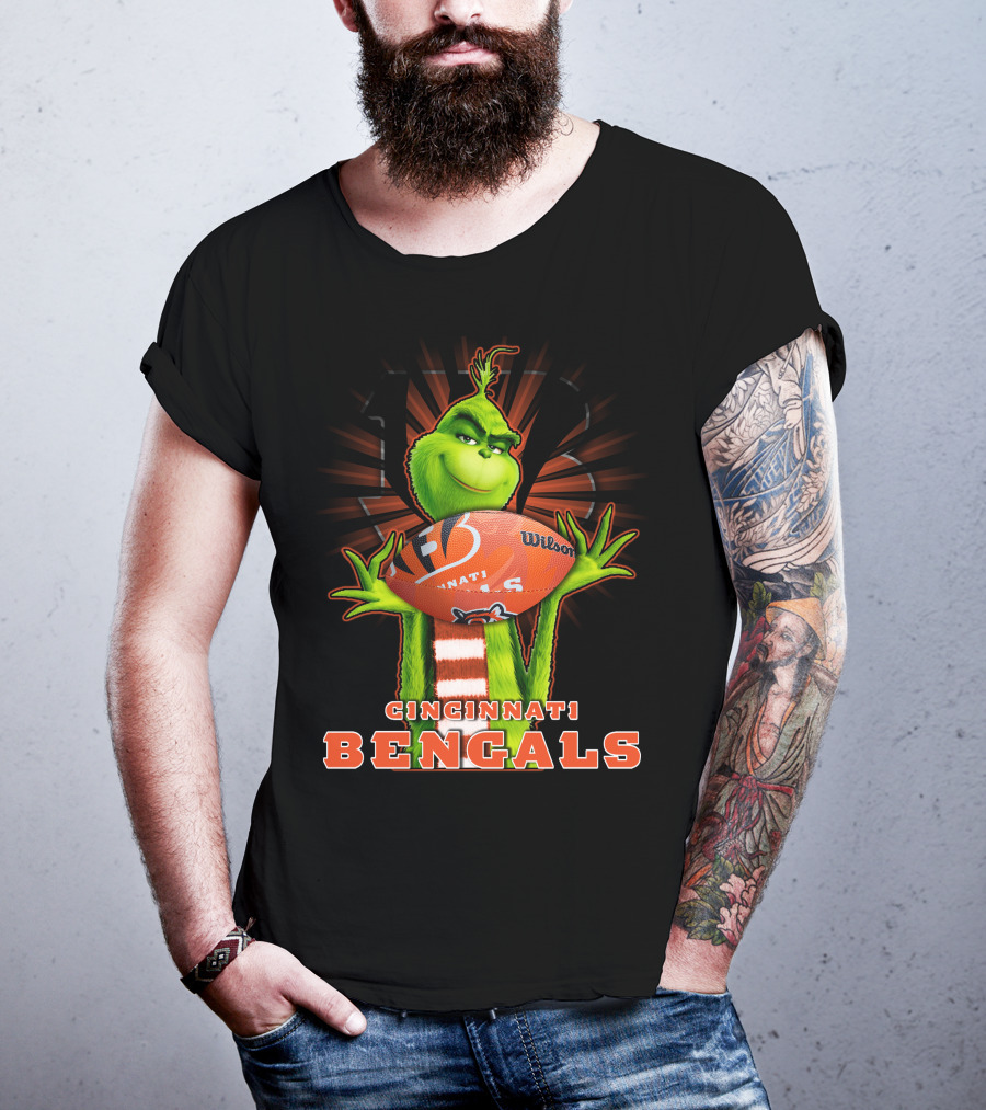 Cincinnati Bengals Grinch Football T-Shirt