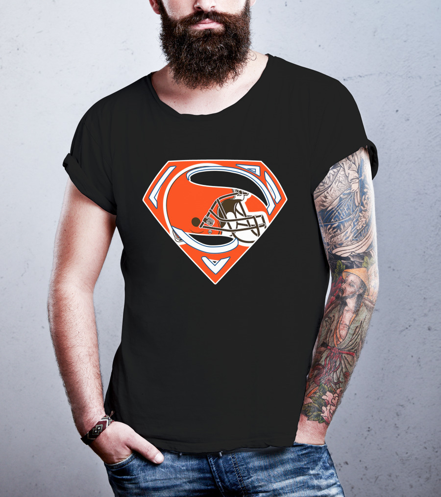 Cleveland Browns Helmet Superman Logo 72 T-Shirt