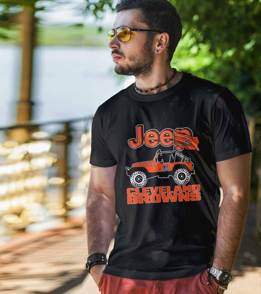 Jeep Cleveland Browns Flag T-Shirt