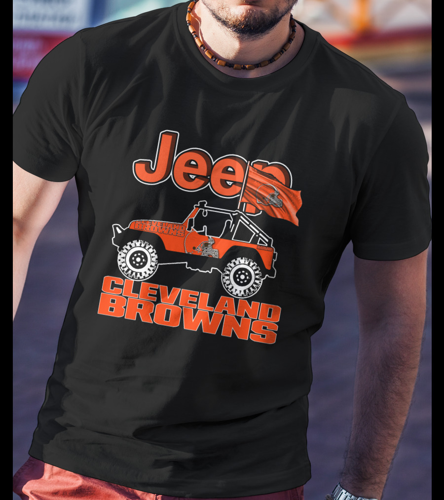 Jeep Cleveland Browns Flag T-Shirt