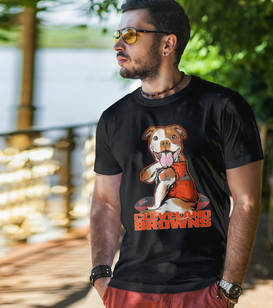 Cleveland Browns Pitbull Football Fan T-Shirt