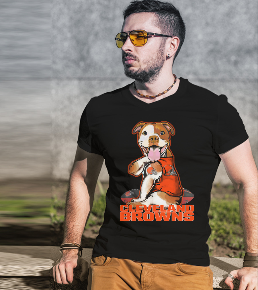 Cleveland Browns Pitbull Football Fan T-Shirt