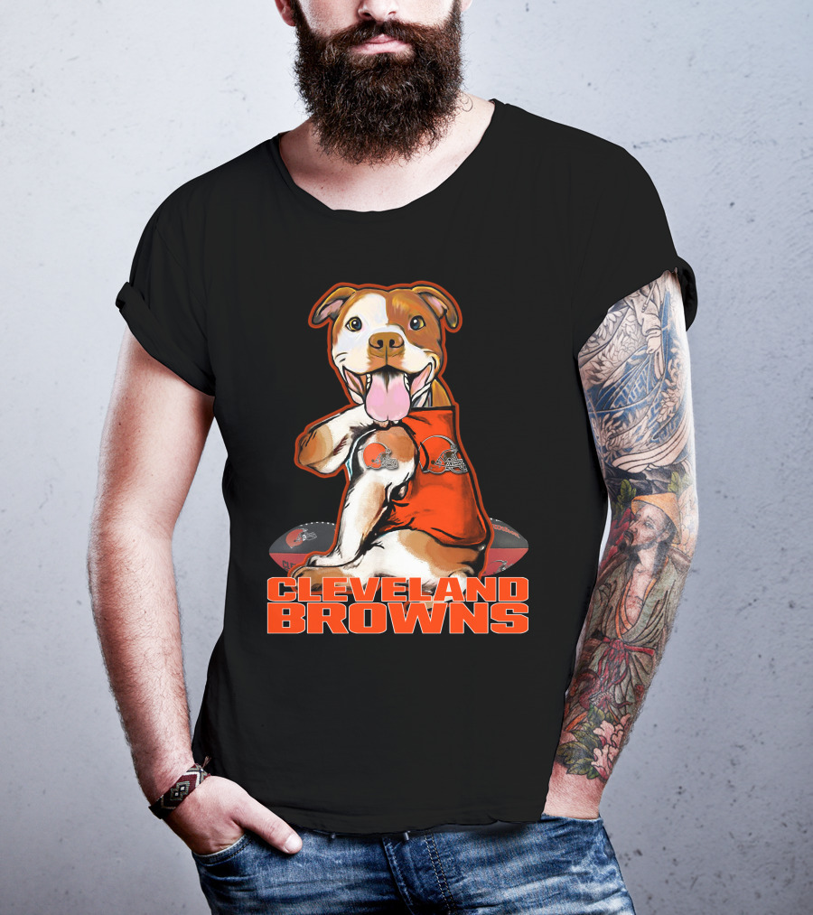 Cleveland Browns Pitbull Football Fan T-Shirt