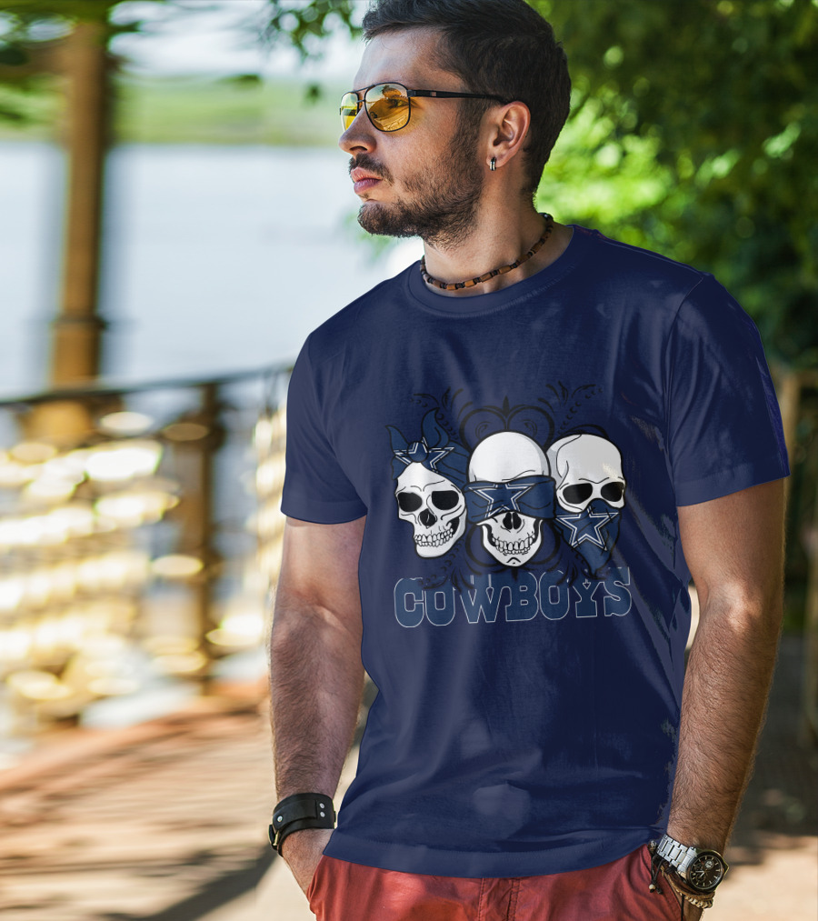 Cowboys Three Skulls Bandana Stars T-Shirt