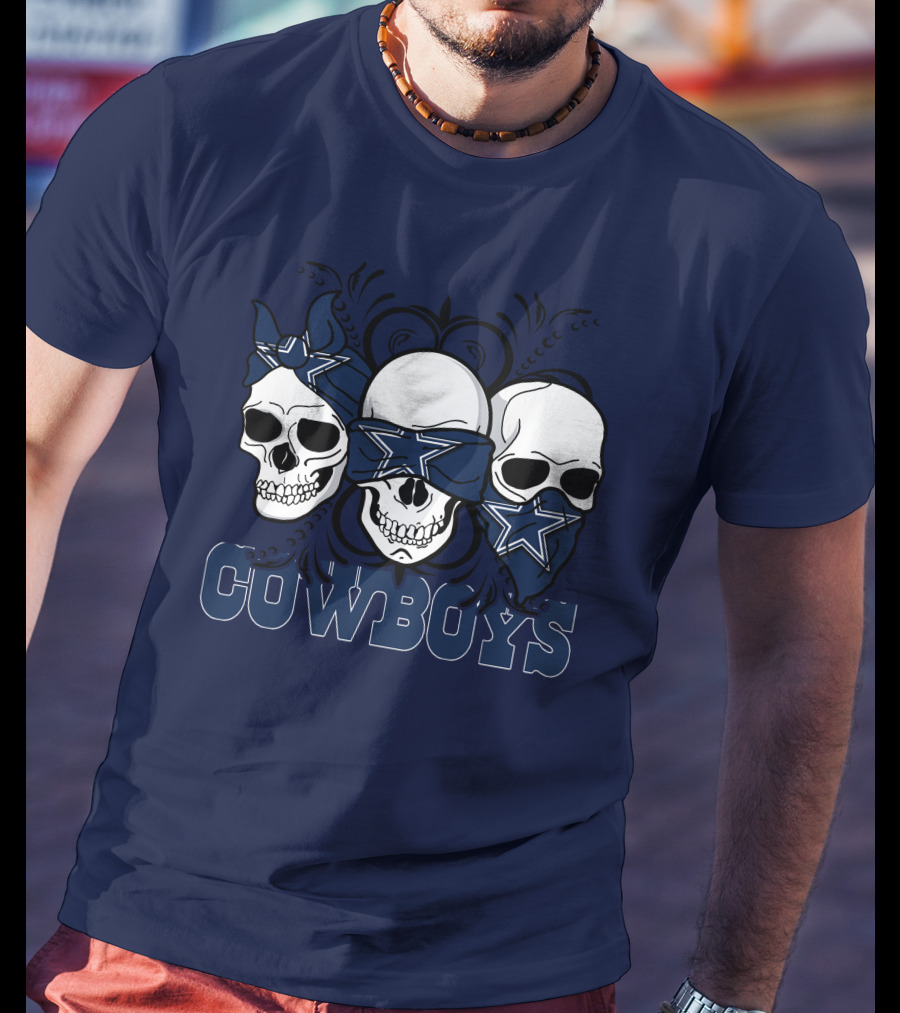 Cowboys Three Skulls Bandana Stars T-Shirt