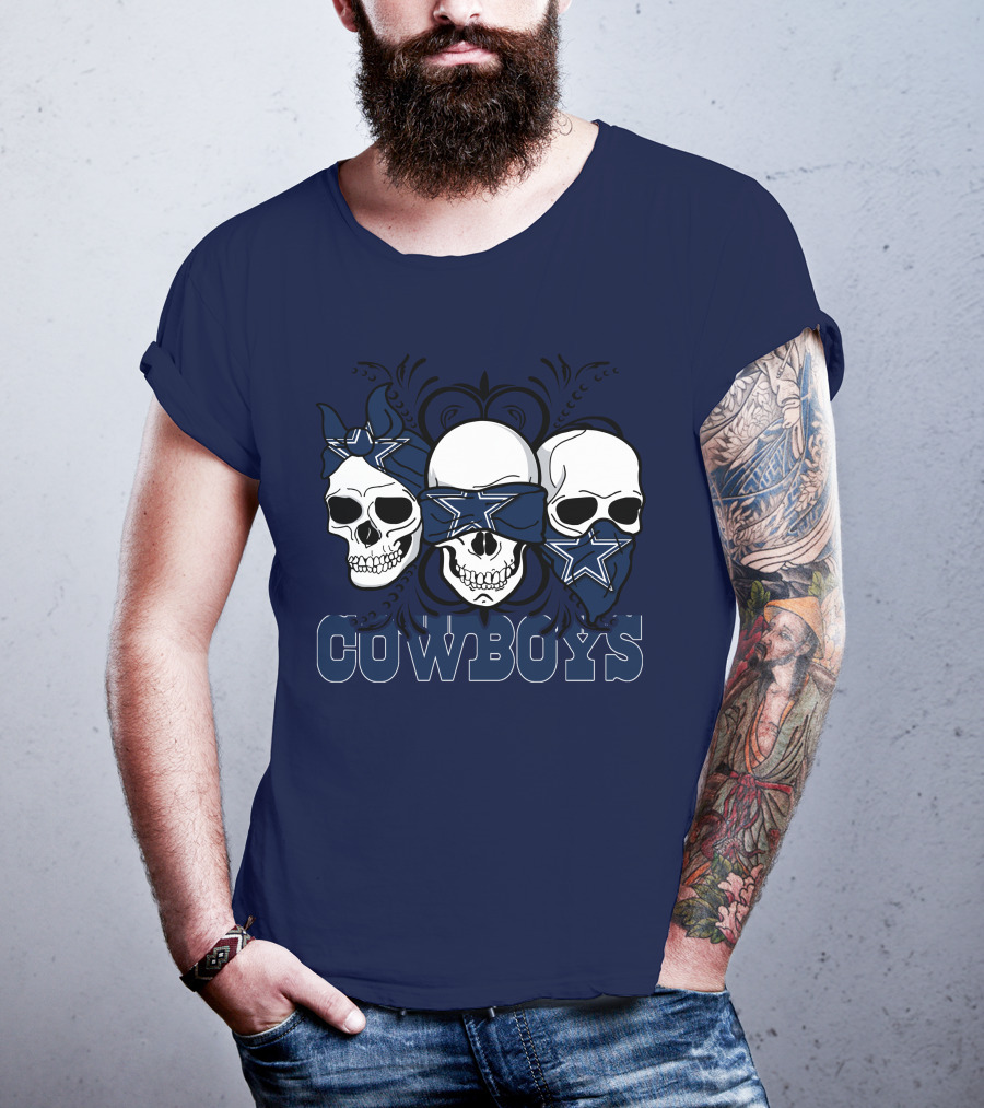 Cowboys Three Skulls Bandana Stars T-Shirt