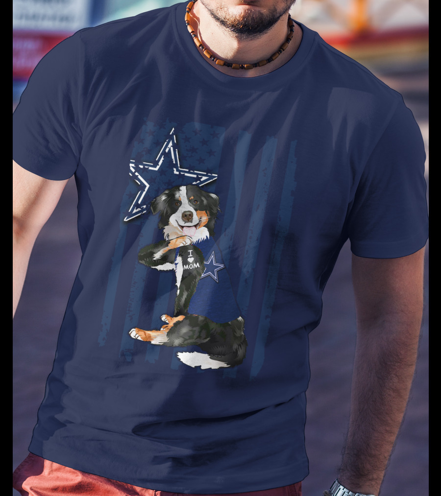 Border Collie I Mom Dallas Cowboys Star T-Shirt