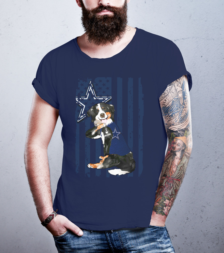 Border Collie I Mom Dallas Cowboys Star T-Shirt