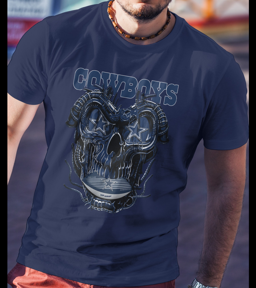 COWBOYS Dragonskull Dallas Football Helmet T-Shirt