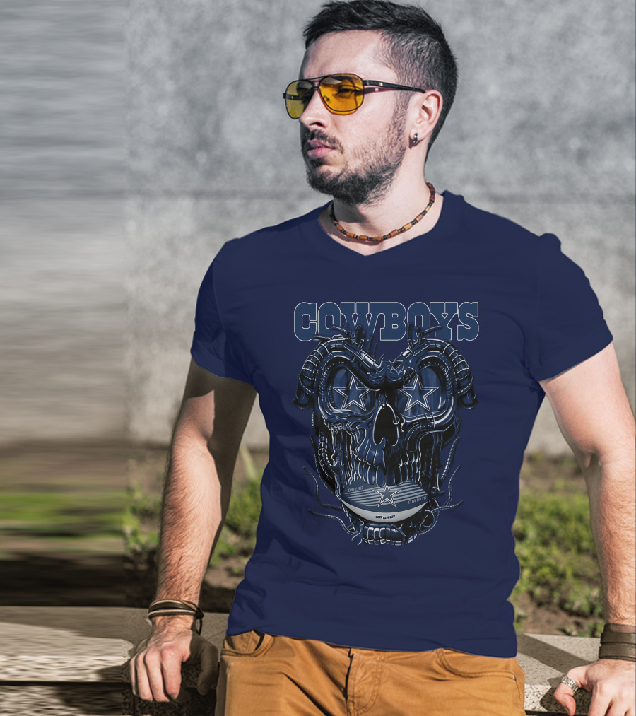 COWBOYS Dragonskull Dallas Football Helmet T-Shirt