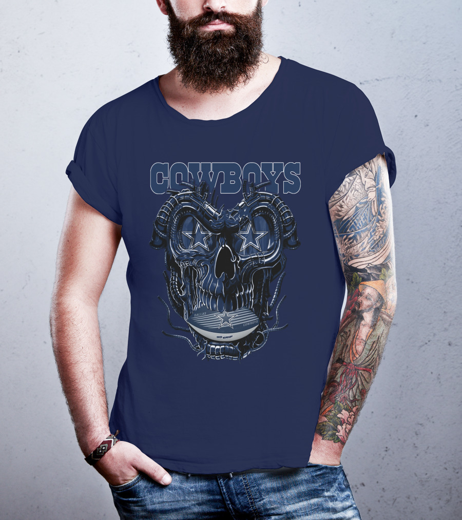COWBOYS Dragonskull Dallas Football Helmet T-Shirt