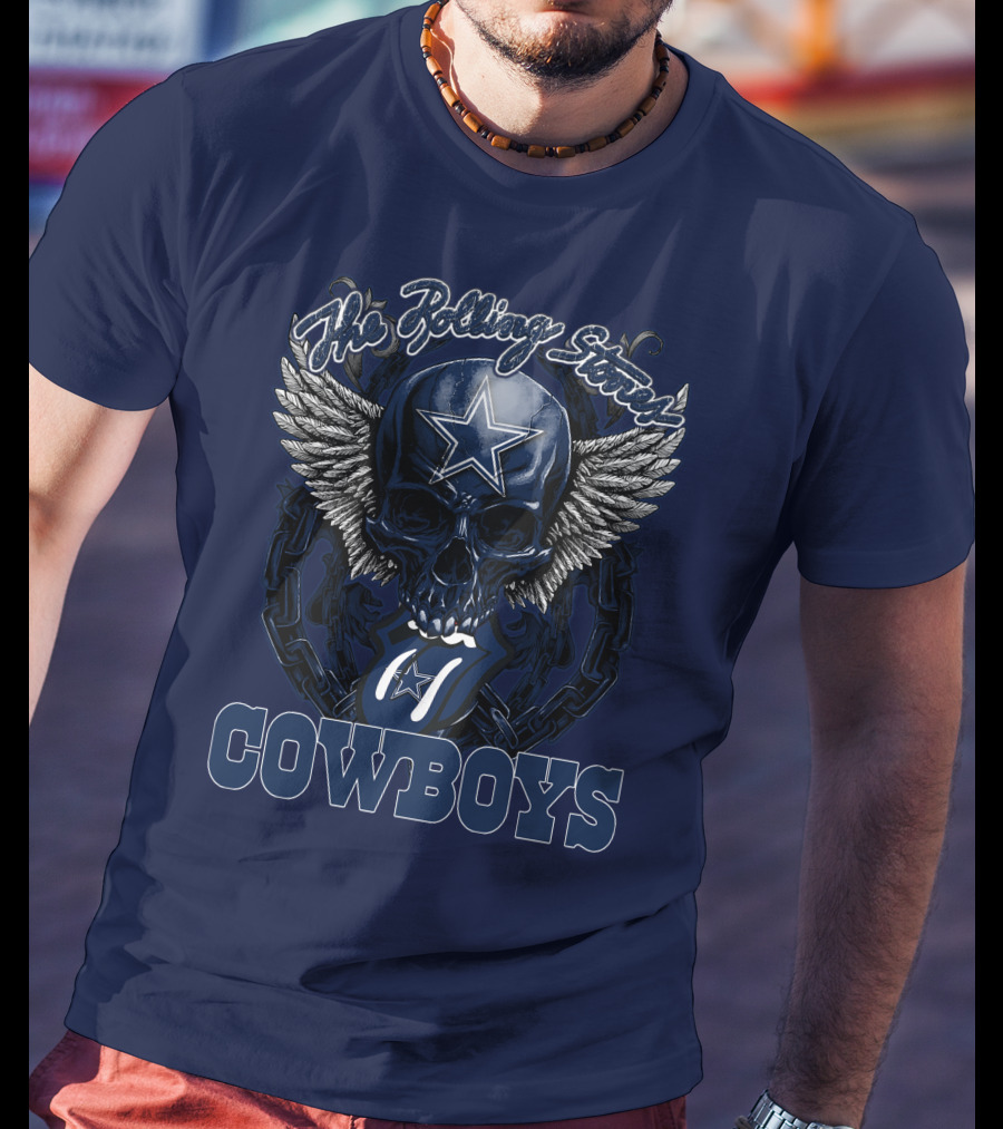 The Rolling Stones Dallas Cowboys Skull And Tongue T-Shirt