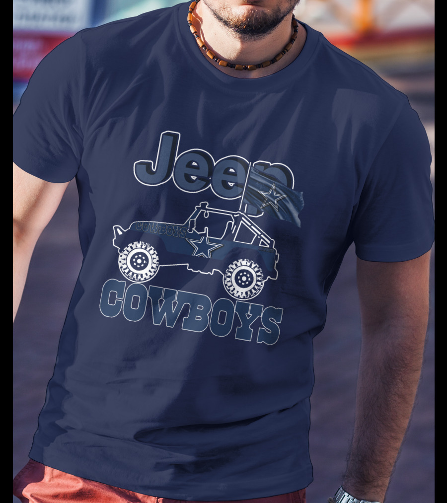 Jeep Dallas Cowboys Star Logo Off-Road Vehicle Fan Gear T-Shirt