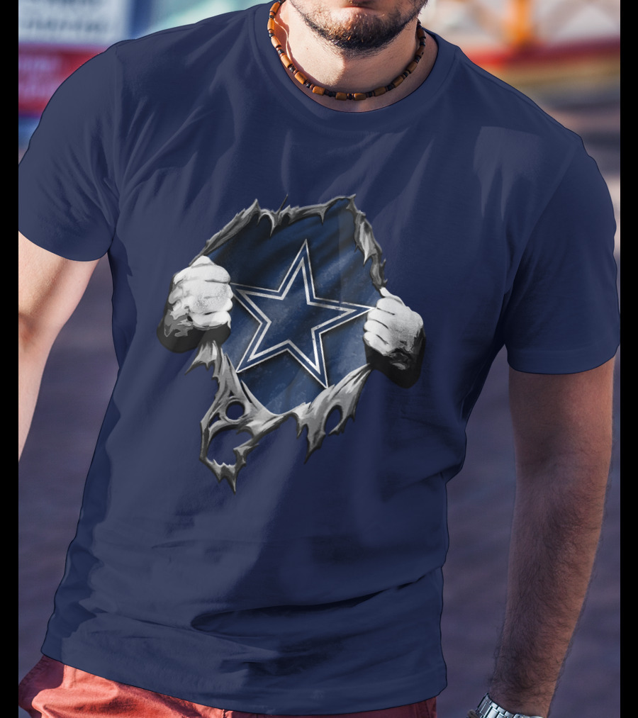 Torn DALLAS COWBOYS Star Logo Reveal T-Shirt