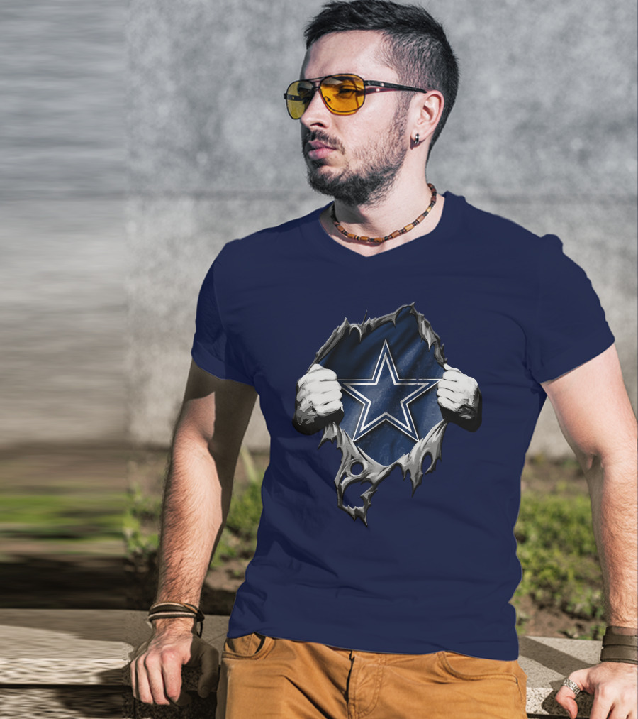 Torn DALLAS COWBOYS Star Logo Reveal T-Shirt