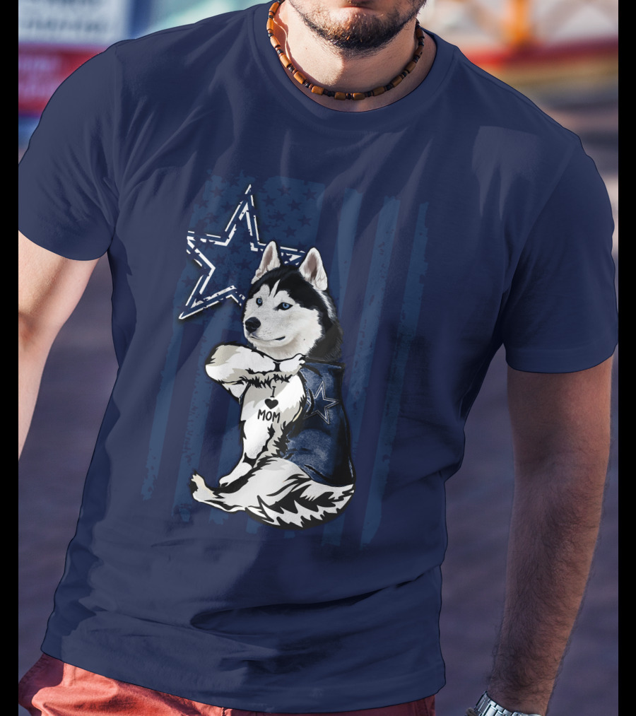 Siberian Husky Dallas Cowboys Star Mom T-Shirt