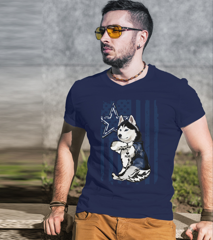 Siberian Husky Dallas Cowboys Star Mom T-Shirt